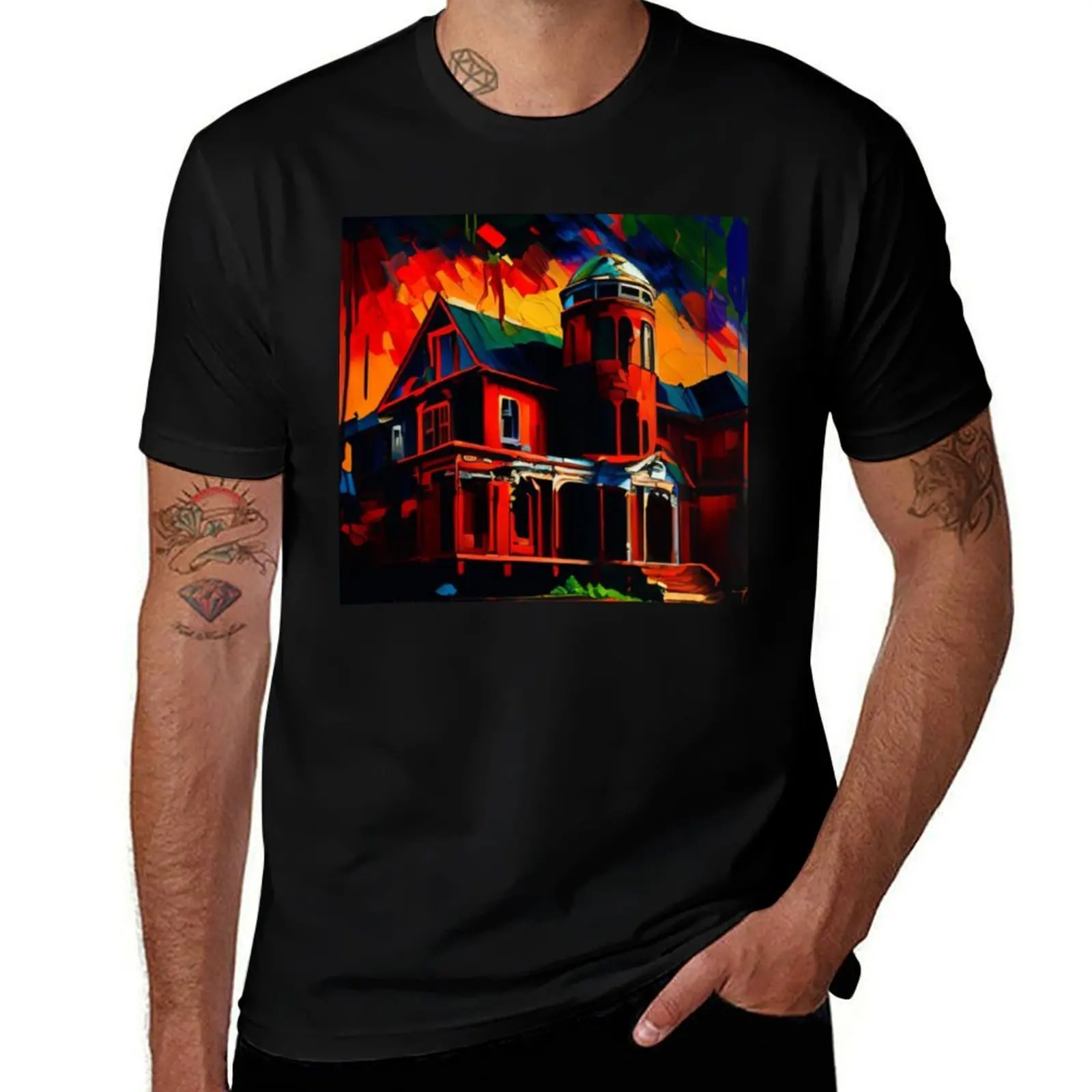 

Haunted Lovecraftian Mansion T-Shirt graphics sublime valentines boutique clothes cheap stuff t shirts for men