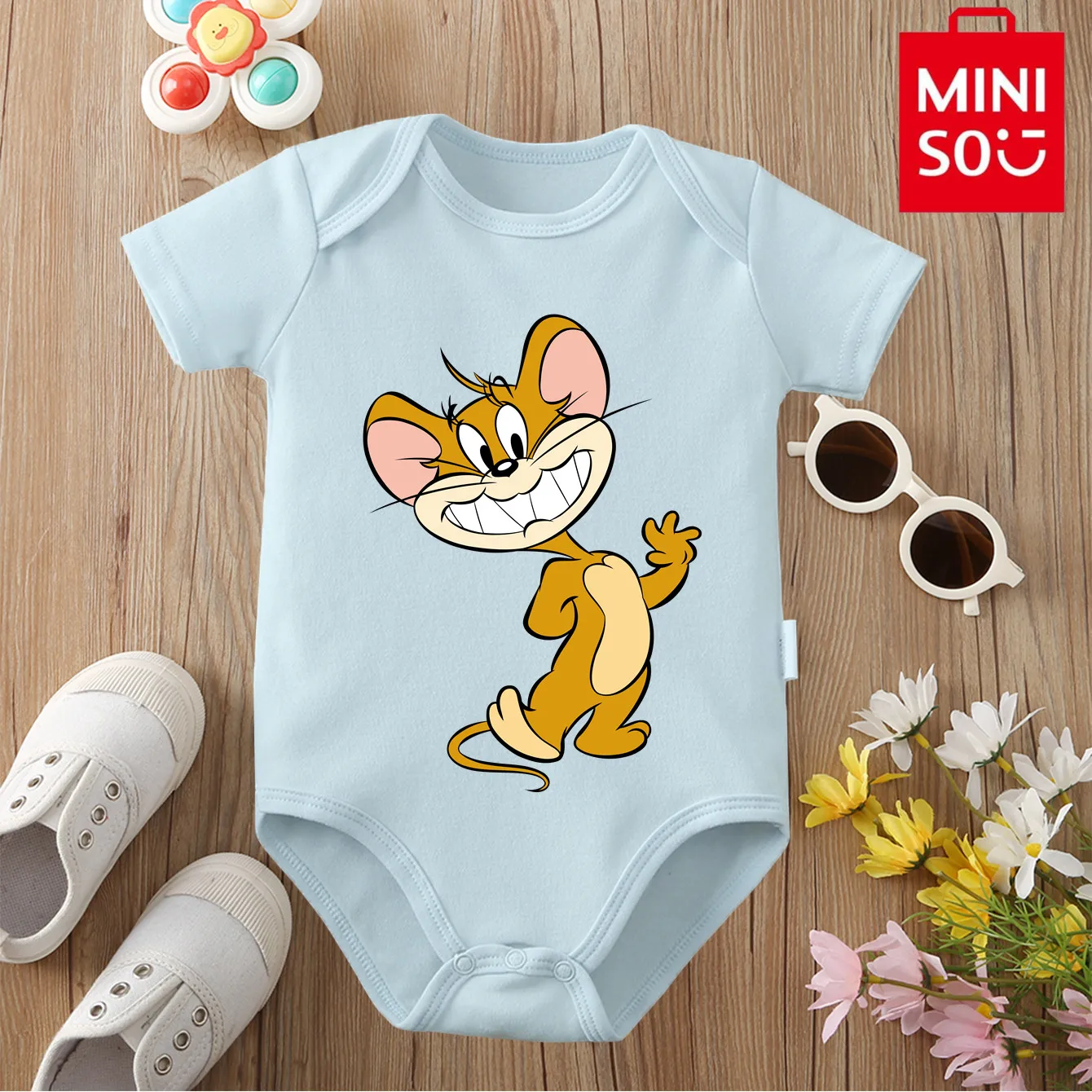 

Pure Cotton MINISO Cloths Tom and Jerry Comfortable and Soft Cute Onesie Bodysuit for Baby Jumpsuit for 0 To 12 Months Newborn
