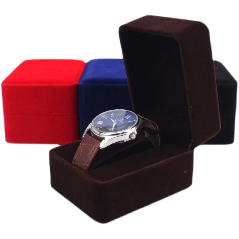 Fashion Flannelette Watch Box Case Holder Organizer Watches Display Box Bracelet Wristwatch Boxes Storage for Woman Man Gifts