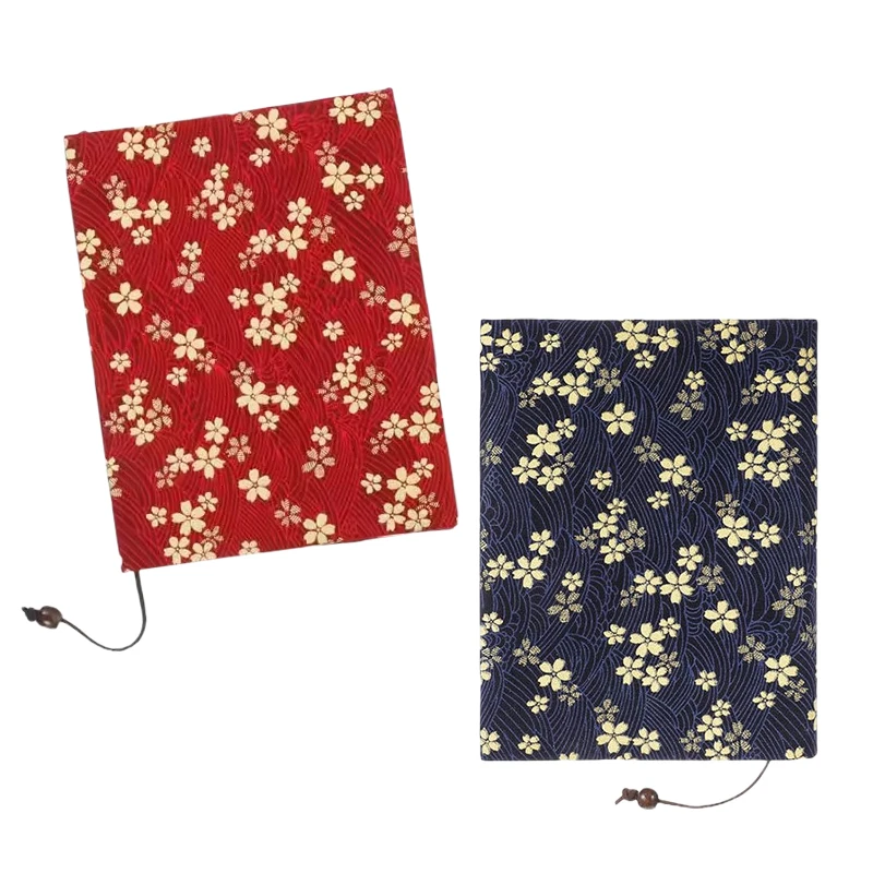 A5 Adjustable Book Cover Book Sleeve Protector Floral Print Cloth Fabric Handmade Hand Account Book Textbook Decor Book Cover