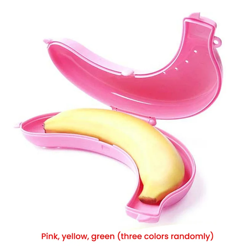 

Hot Sale-6X Cute Fruit Banana Protector Box Holder Case Lunch Container Storage Banana Case Kitchen Tools Plastic