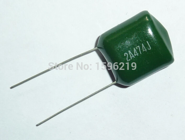 100pcs Mylar Film Capacitor 100V 2A474J 0.47uF 470nF 2A474 5% Polyester Film capacitor