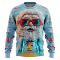 Santa Claus Christmas Sweater Pullover Christmas Women's Sweaters Crew Neck Sweatshirt Unisex Men's Sweater Funny Gifts Clothing