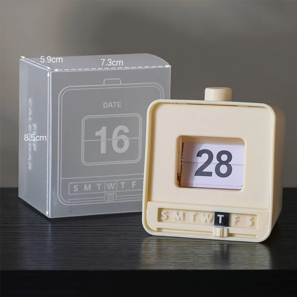 Mini Size Perpetual Calendar Push Flip Mechanism Manual Date Display Mechanical Calendar Stress Relieving Feature