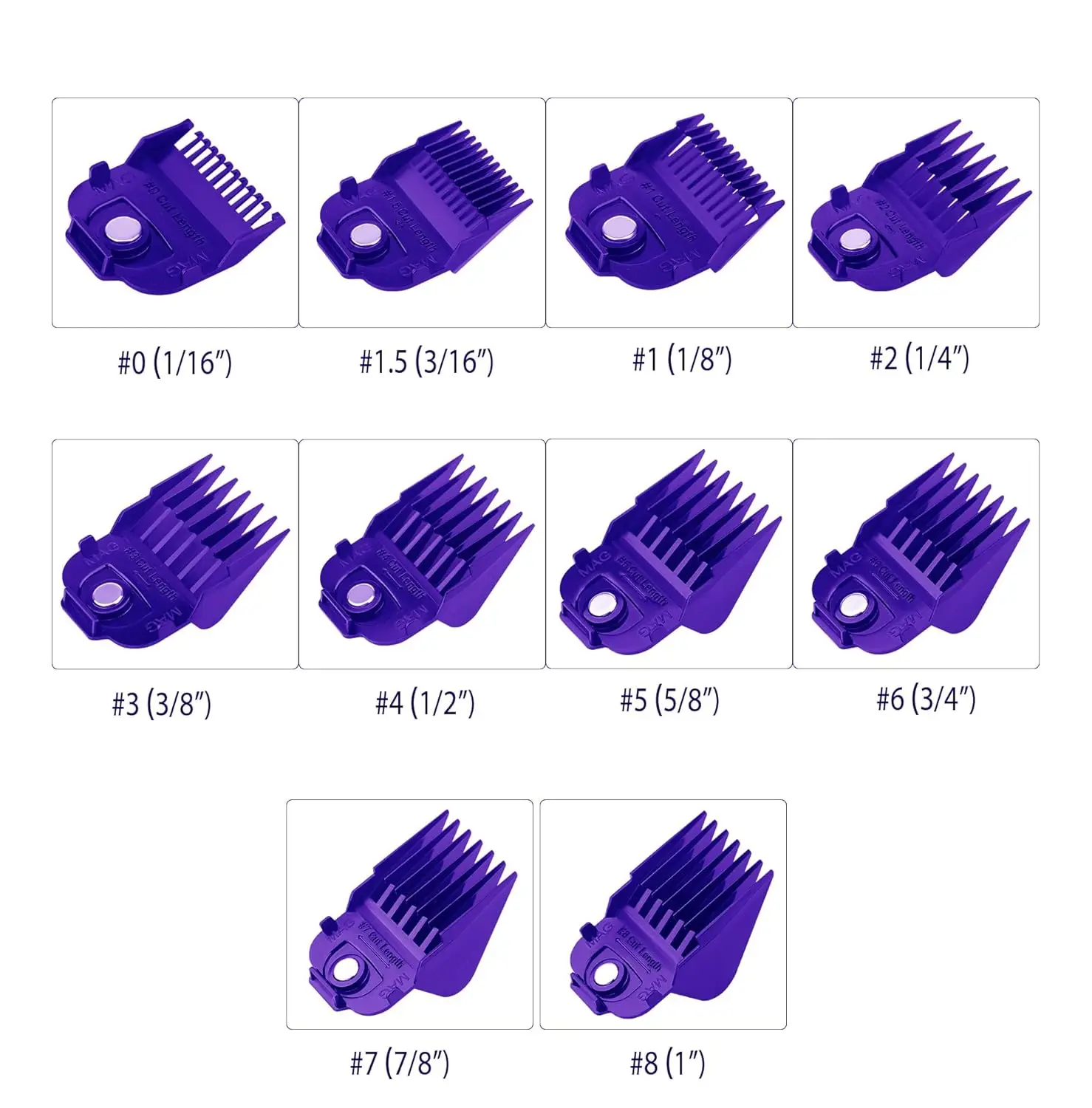 10 عبوات من أمشاط توجيه واقيات المقص المغناطيسية لمعظم عائلة Andis Master وعائلة PM، MLC، MBA، MC-2، ML، عائلة PM، PM-1، PM-4، PM-5 #1