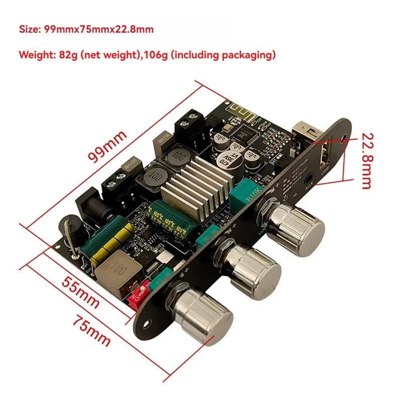 B27B TPA3116D2 100W Bluetooth Audio Amplifier Board Mono With Boost Hi-Bass Adjustment DIY Speaker Amplifier Board