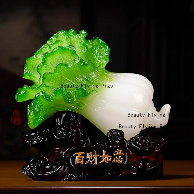 Resin Cabbage Creative Ornament Living Room Office Home Decoration Crafts Housewarming Gift Vintage Home Decor