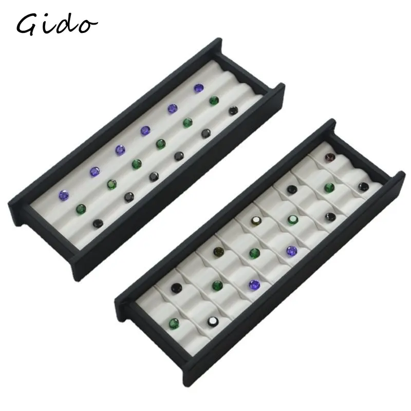 

White Black Gem Box Diamond Case Jewelry Holder Display Beads Storage Organizers Cajas De Joyería Jewelry Box Organizer