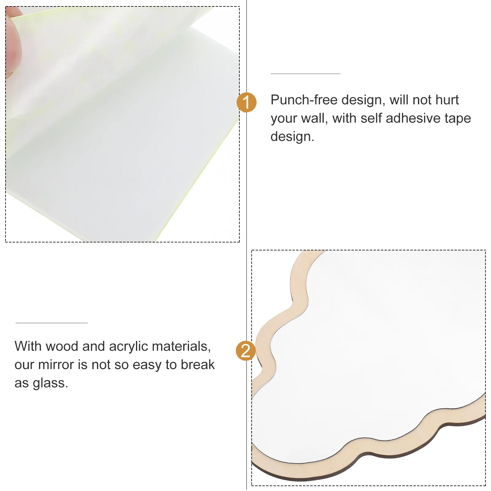 Nordic Children Mirror Kids Decorative Safe Tabletop Mirrors for Playtime Vanity Look Durable Fadeless NonSlip Base