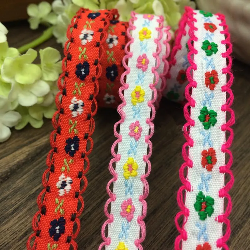 10 Yard Small Fragmented Flowers Embroidery Lace Floral Ethnic Style Lace DIY Clothing Accessories Embroidered Woven Straps