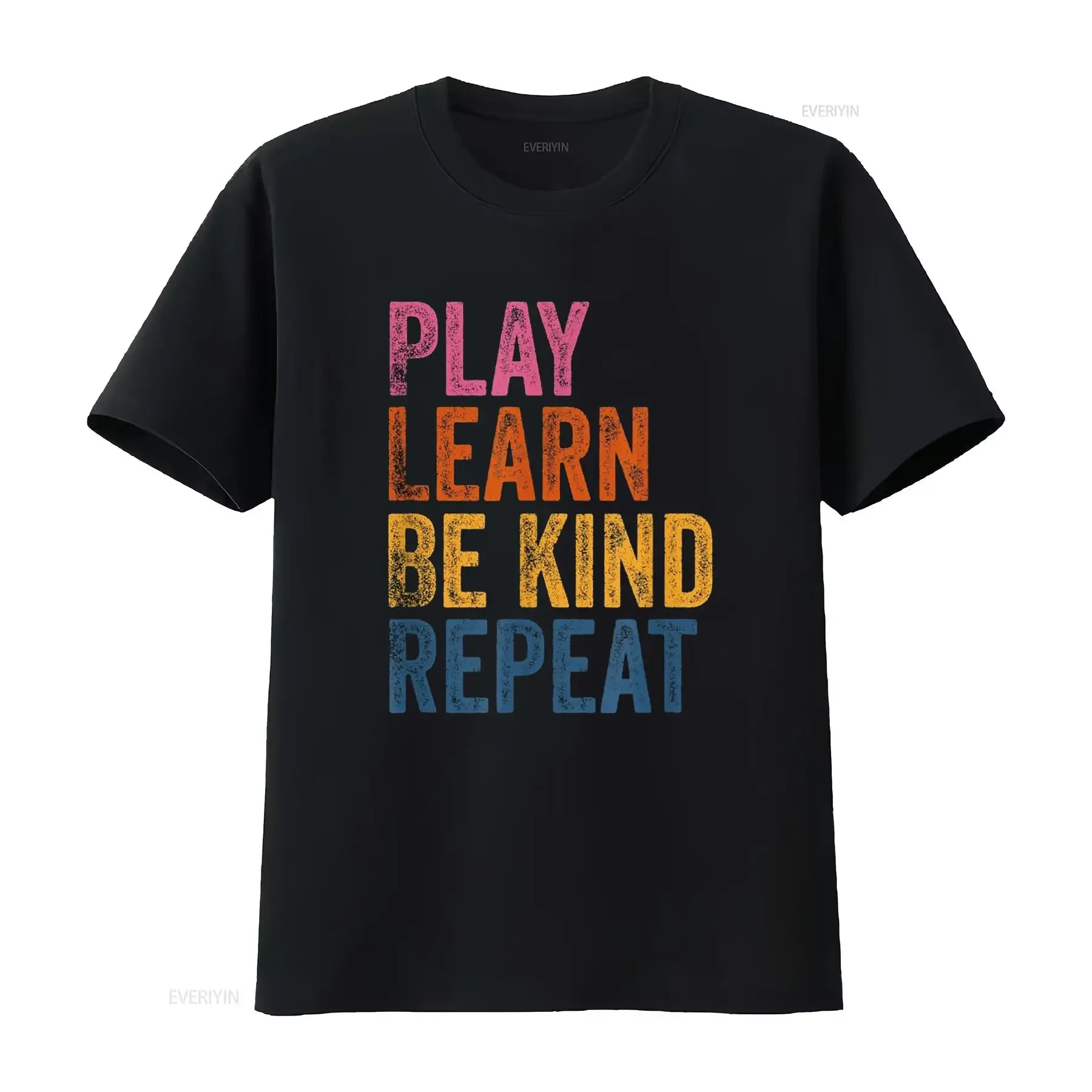 Jeu apprendre être gentile répéter la journée de l'unité pas de renflement gentillesse t-shirt vintage lavé décontracté respirant homme haut pour un usage quotidien