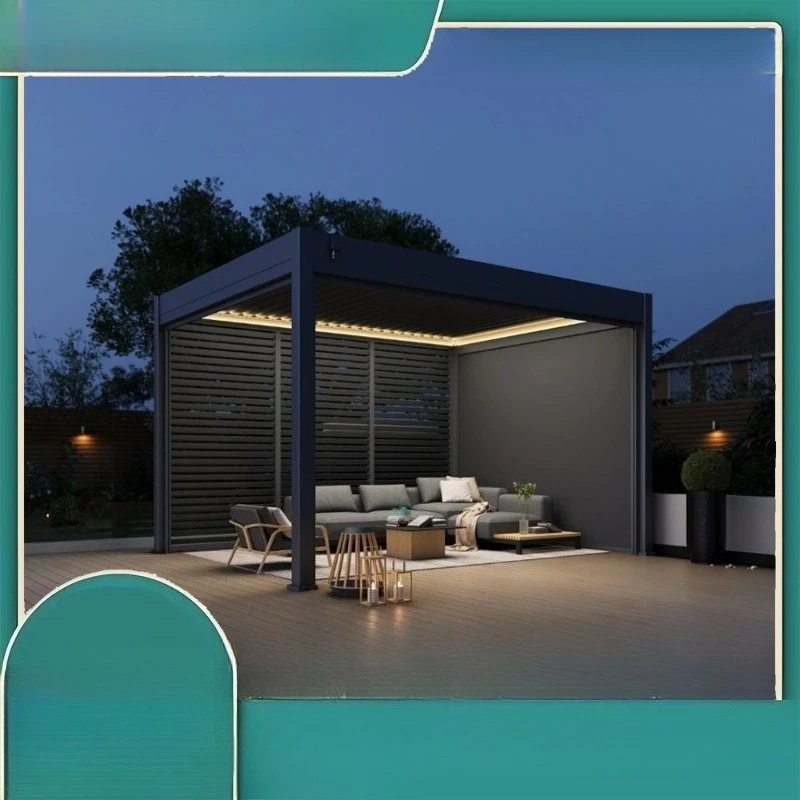 Luxury Modern Automatic Aluminum Louvered Pergola Bioclimatic Awning Outdoor Gazebo Shade Terrace Roof for Garden Patio