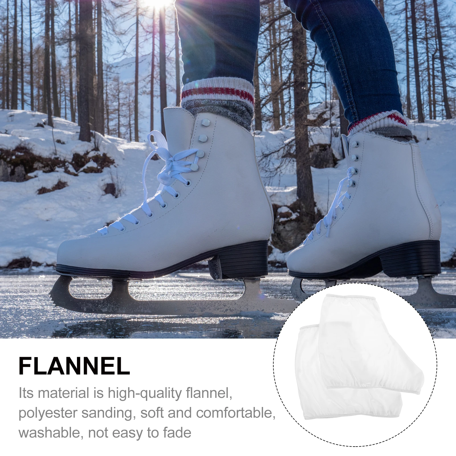 

Ice Skate Covers Velvet Durable Elastic Boot Cover Protector for Men Women White Roller Hockey Accessories Long Lasting Color