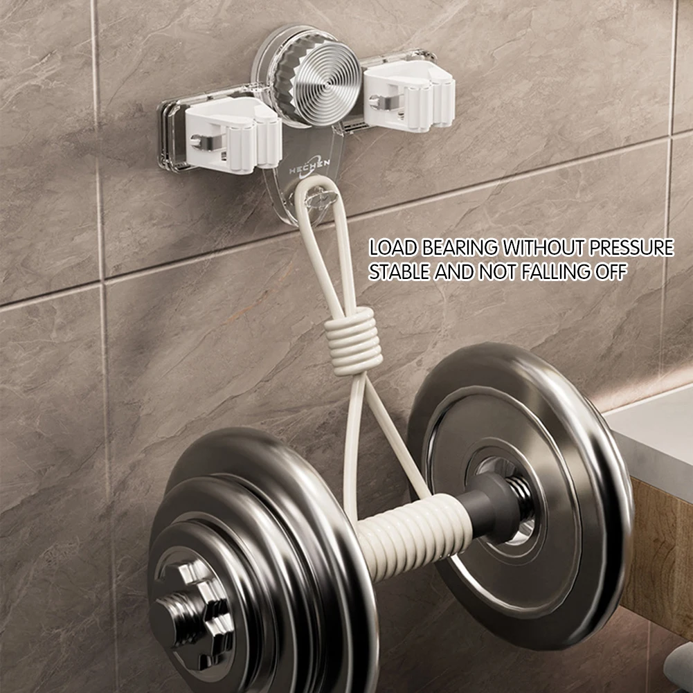 Suction Cup Mop Clamp Brooms Holder No Drilling Suction Cup Mop Hanger No Punching Required Brooms Hanger Organiser for Bathroom - view 4