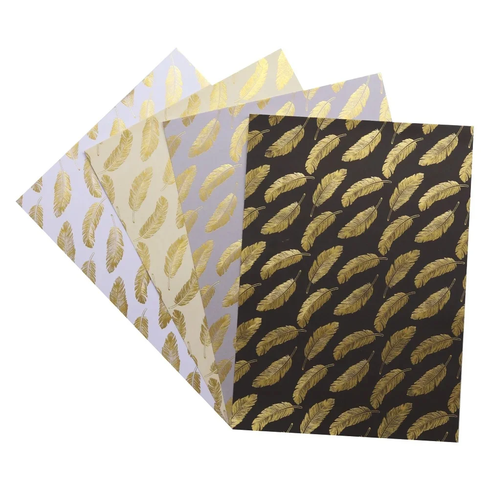 Kreative Goldblattblätter im A4-Format, strukturiertes, dekoratives Scrapbooking-Papier, Gold-Silber-Folien-Bastelpapierblock für Planer und Journaling – Detail 8