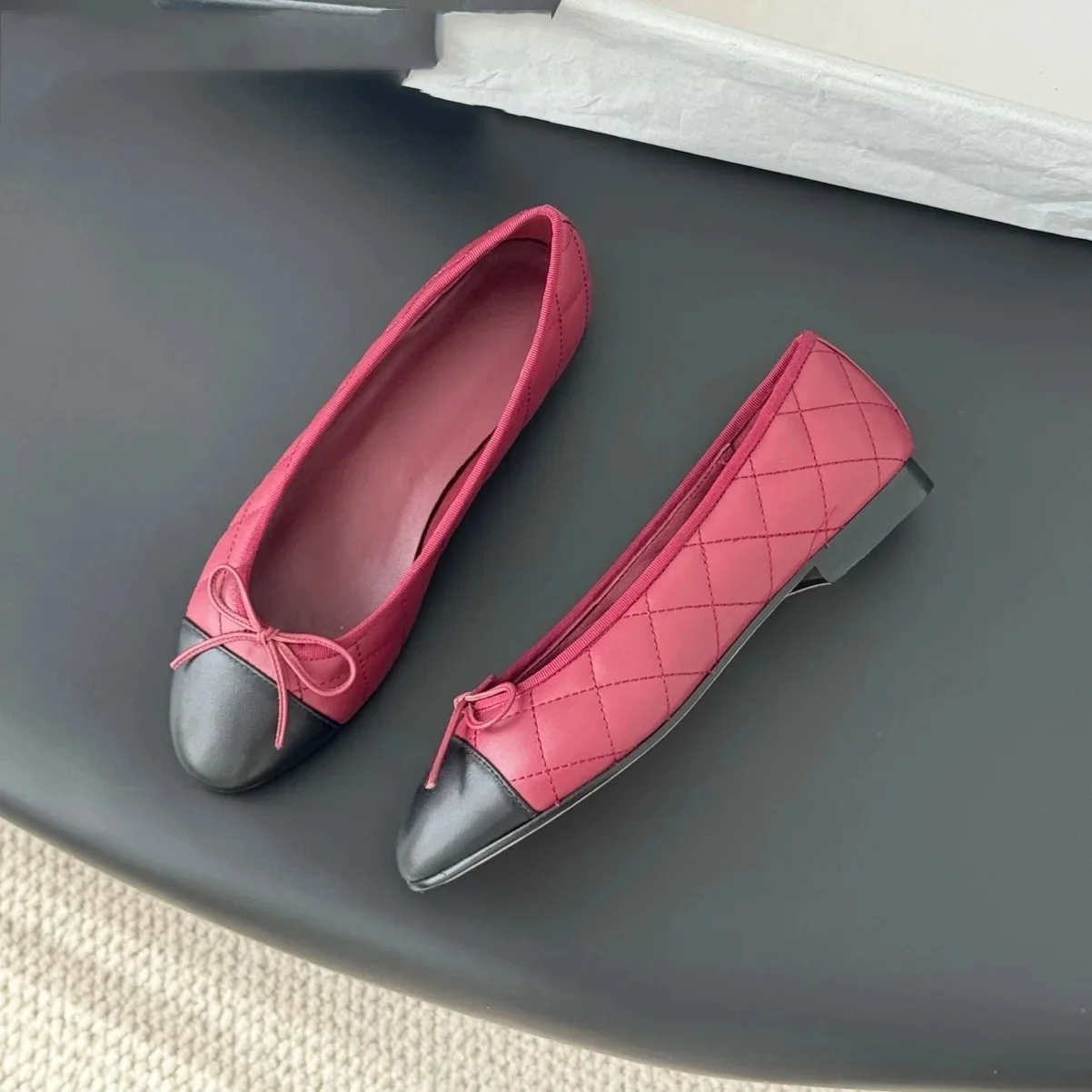 2026 Spring Summer Newest Women's Mary Janes Genuine Leather Round-Toe Low Heel Ballet Shoes Bow Decoration Chic Sapato Feminino