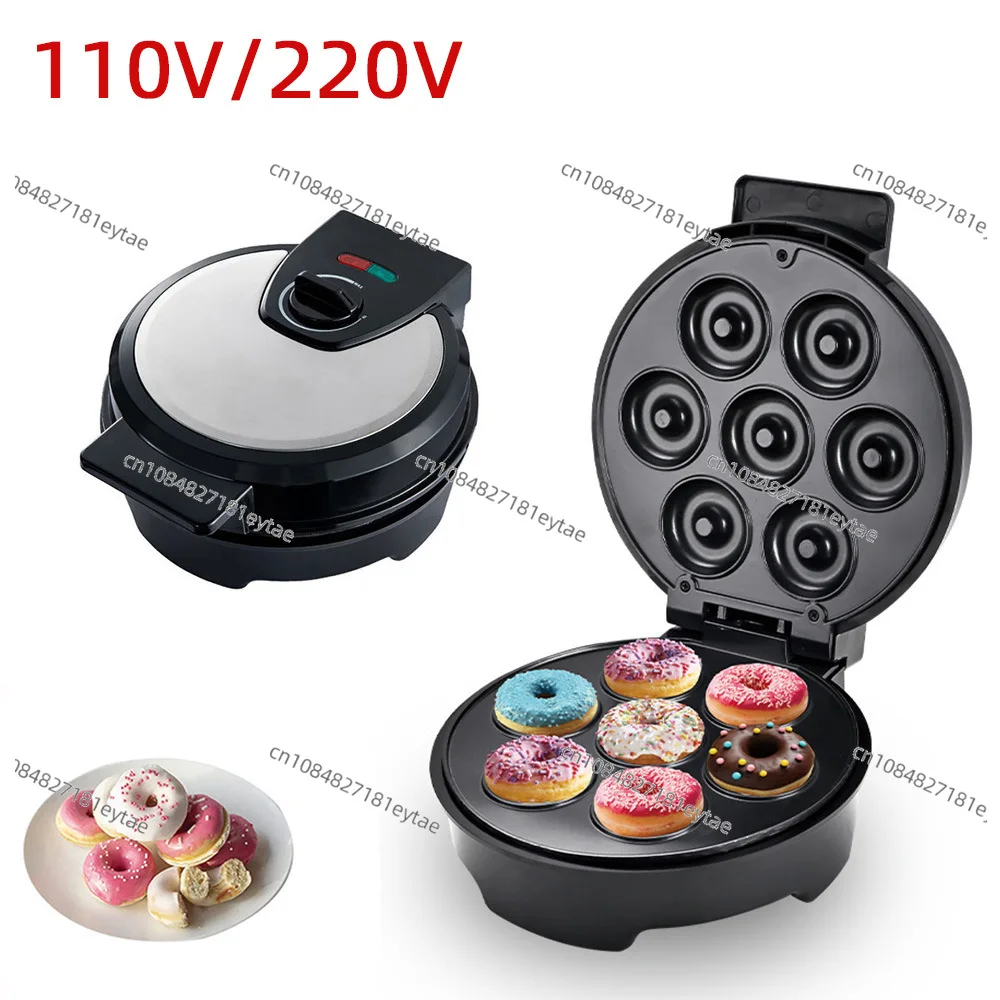 110V Donut Dessert Sandwich Waffle Toaster 7 Hole CakeBreakfast Maker