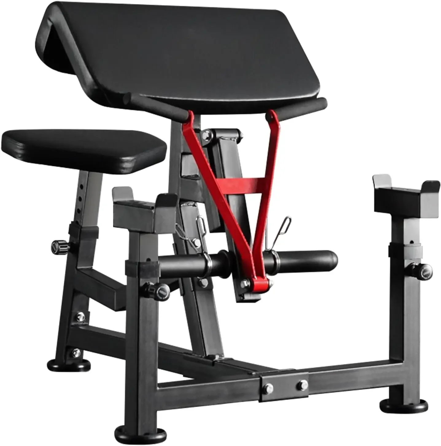 

Preacher Curl Bench, Plate Loaded Bicep Curl Machine, Bicep and Tricep Workout Equipment，2 in 1 Arm Training Machine for