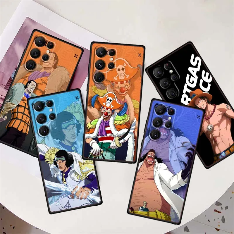 

One Piece Buggy Teach Anime For Samsung Galaxy S26 S25 S24 S23 S22 S21 S20 Ultra Plus FE 5G Black Soft Phone Case