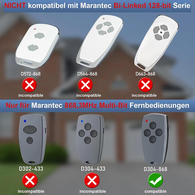 جهاز تحكم عن بعد لفتح باب المرآب Marantec بتردد 868 ميجاهرتز، نسخة طبق الأصل من جهاز إرسال يدوي Marantec Digital 302 304 382 384 313 321 312 868 #4