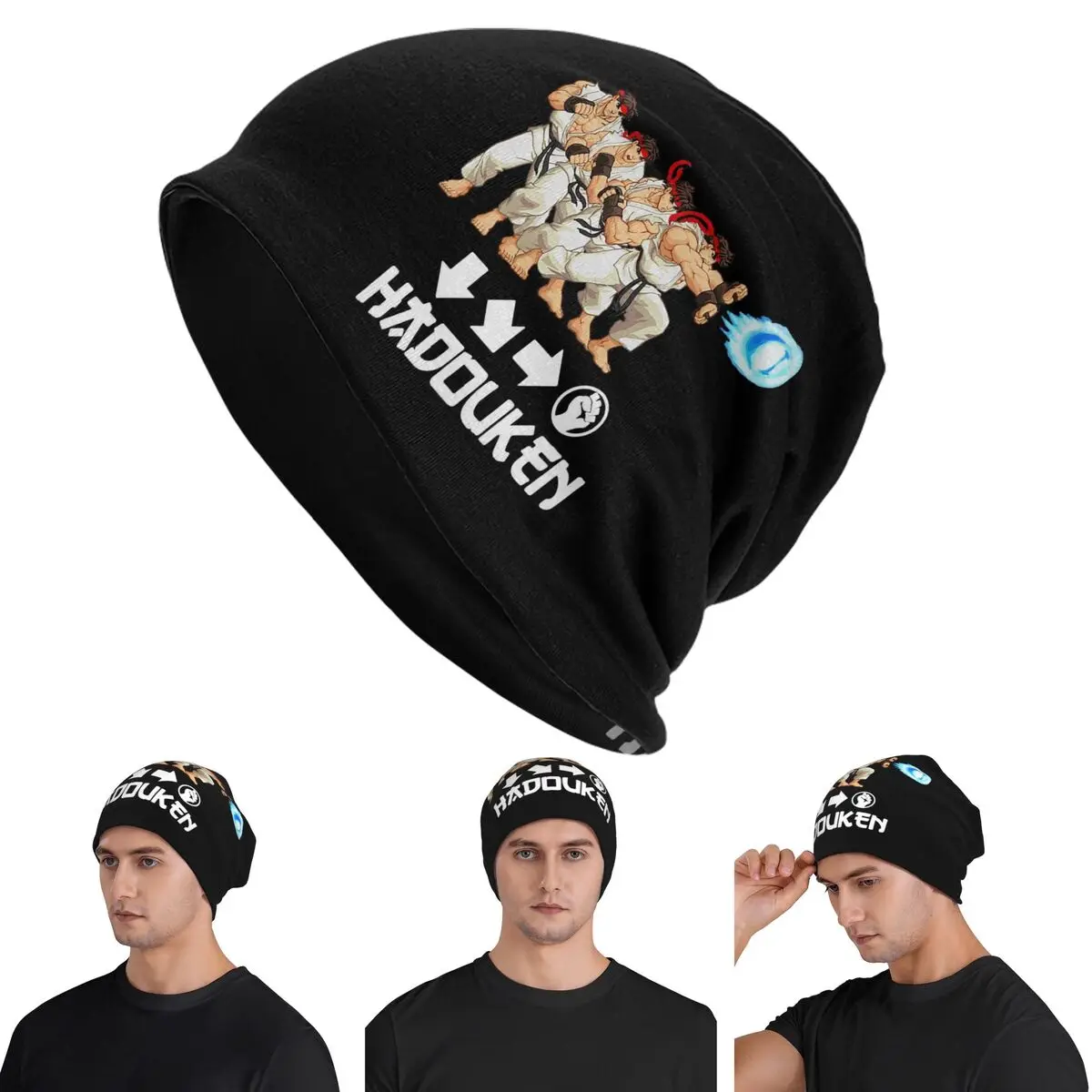 

Defeated Portraits Super Street Fighter Skullies Beanies Hats Warm Autumn Winter Outdoor Cap Knitted Bonnet Caps for Men Women