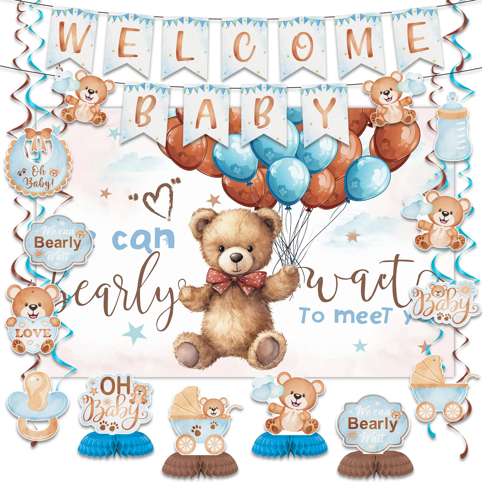 

Safari Welcome Baby Banner, Jungle Animal Hanging Swirls, for Jungle Themed Baby Shower Gender Birthday Party Supplies