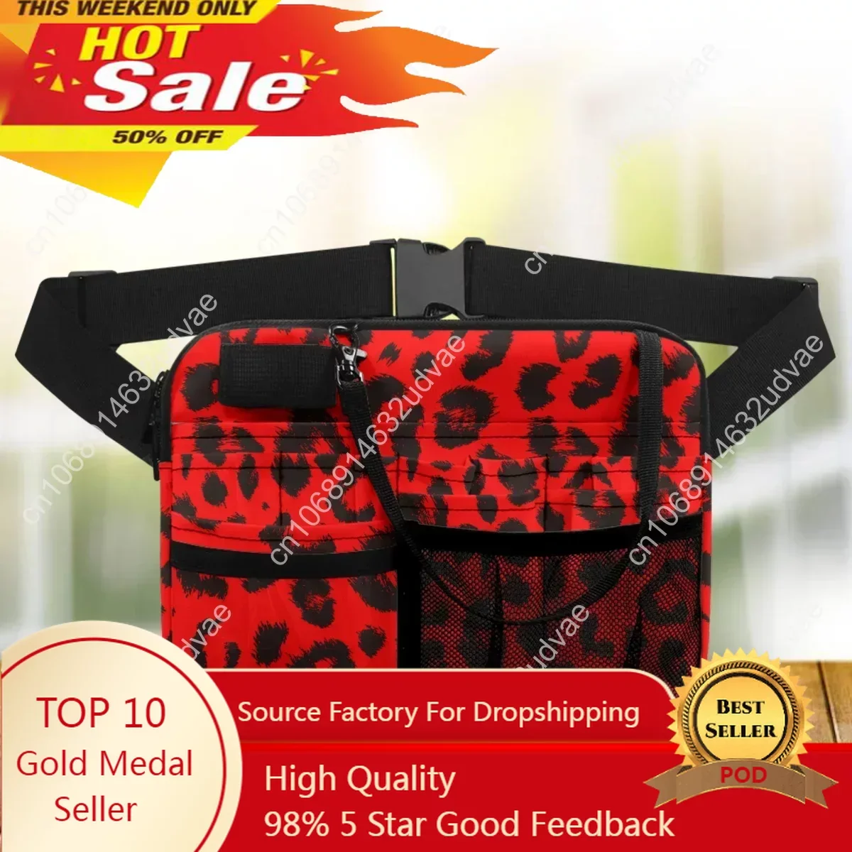 

Leopard Print Waist Bag Stylish Practical Adjustable Nurse Belt Bag Hospital Doctor Physician Assistant Portable Fanny Pack 2023