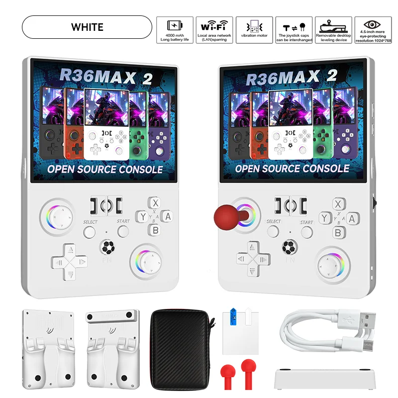 R36Max2 Upgraded Handheld Game Console 4.5Inch IPS Screen 1024*768 Linux System Dual Joystick Portable Pocket Video Game Player image 3