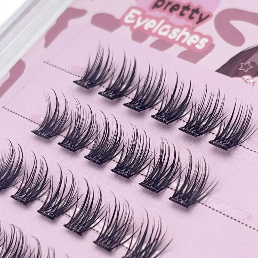 Cílios Wispy naturais auto-adesivos, Cílios pré-colados reutilizáveis, Pressione os cílios, Clusters Wispy Lash, Nenhuma cola necessária