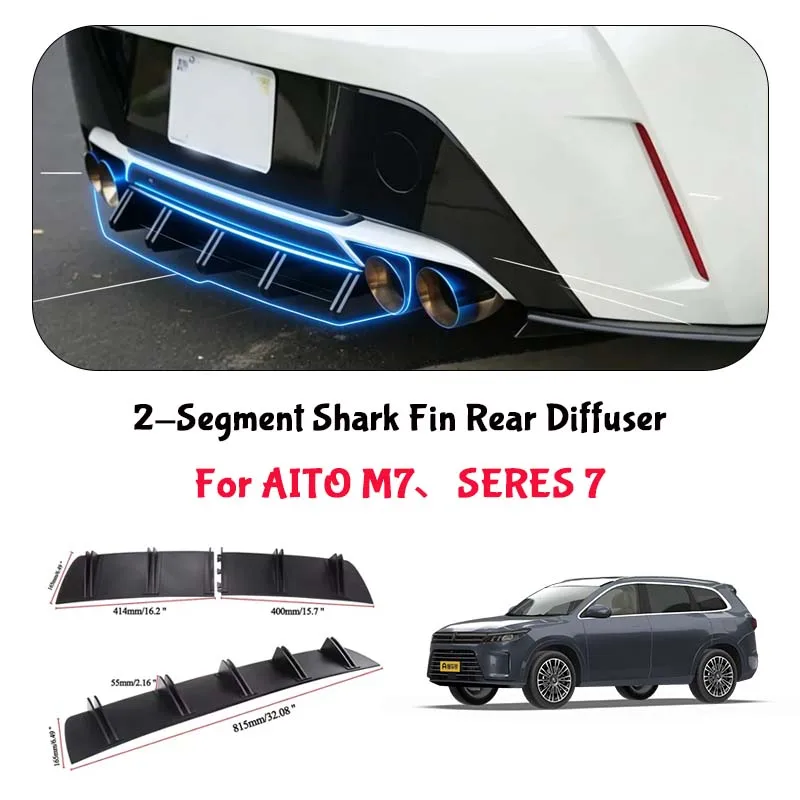 For AITO M7 SERES 7 Shark Fin Rear Diffuser Split Chassis Spoiler Auto Aerodynamic Parts Aerodynamic Modification