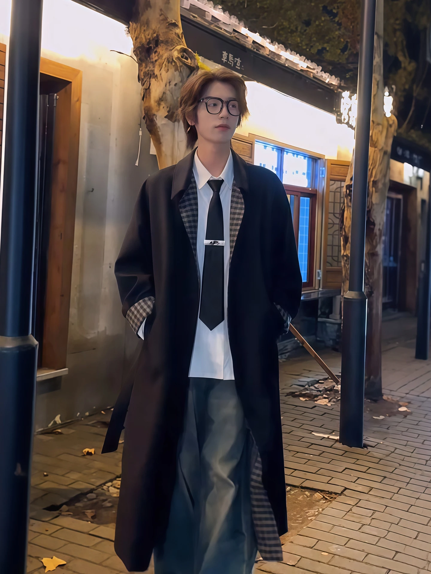 

Корейская клетчатая мужская ветровка, осенняя ветровка Briti Sle Haome, высококачественная ветровка выше колена средней длины