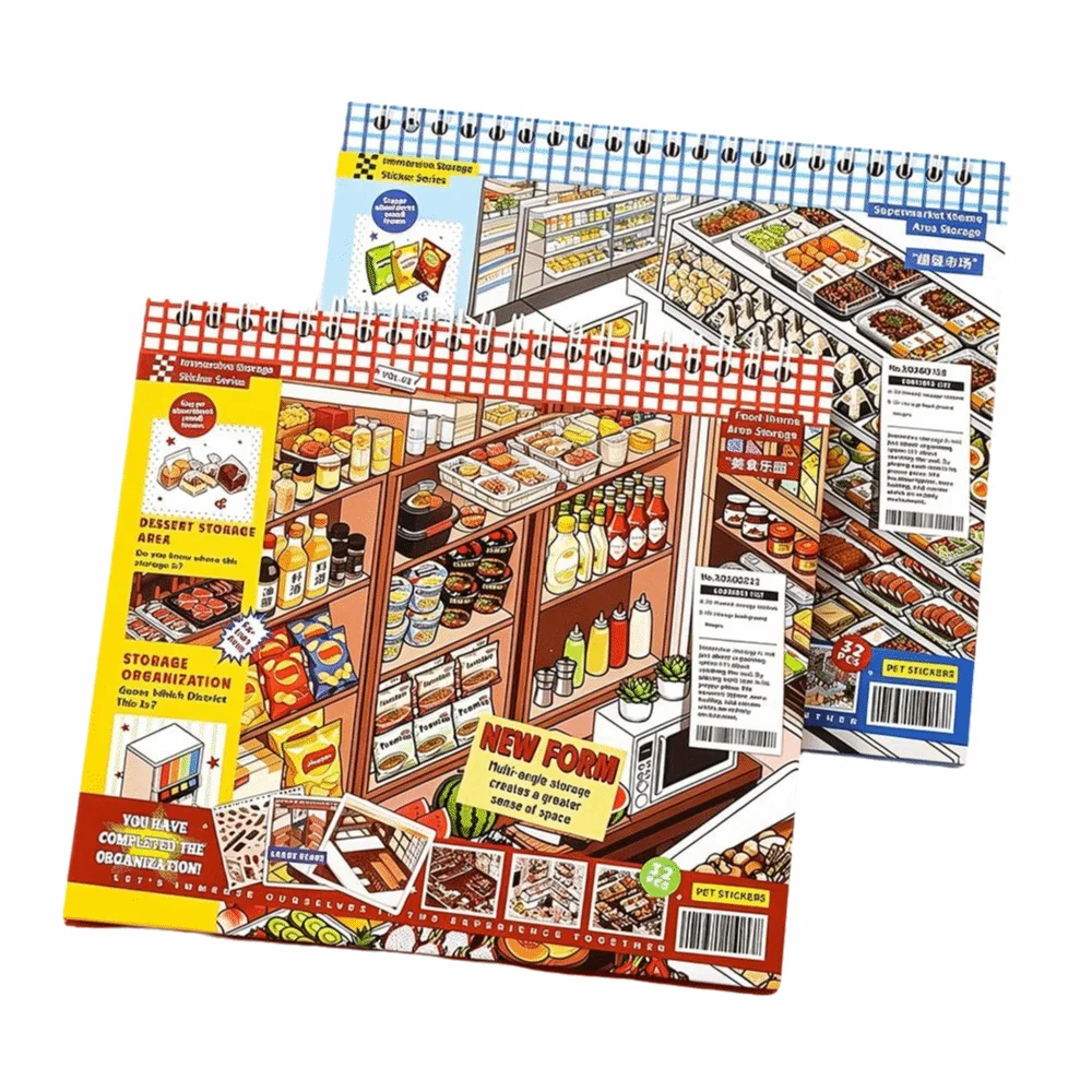 supermarket-3d-miniature-sticker-book-gourmet-paradise-exquisite-illustrations-pet-die-cut-stickers-3d-miniature