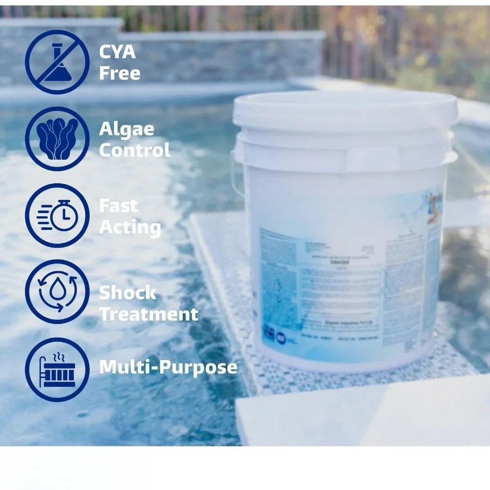 Hot sale.Popular Pool Shock- 65% Granular Cal Hypo-Swimming Pool Shock for In-Ground,Above Ground,Spas &Hot Tubs-50 Pound Pail image 2