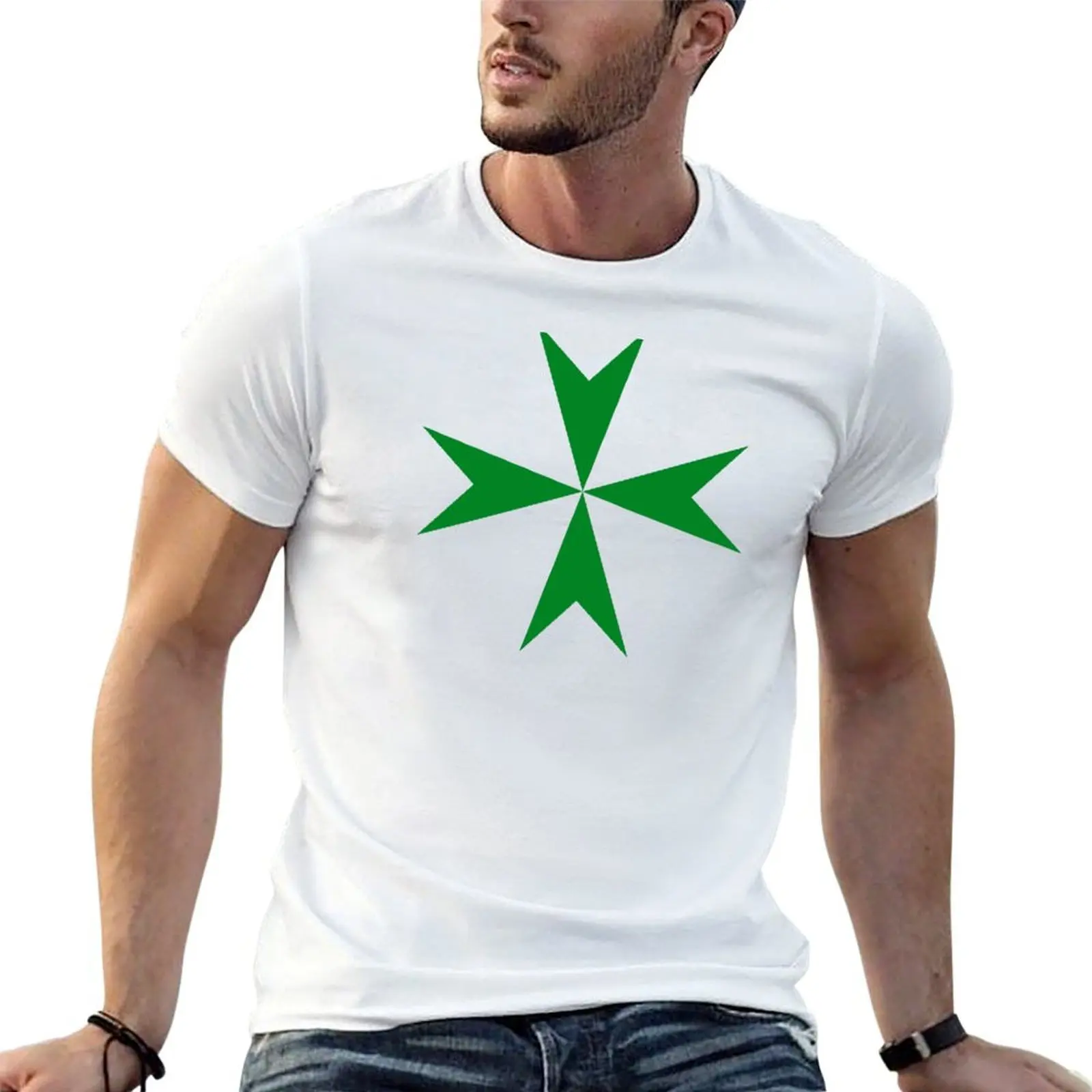 Camiseta con cruz de la Orden de San Lázaro, camiseta para hombre, camisetas de anime para hombre, camisetas informales para hombre