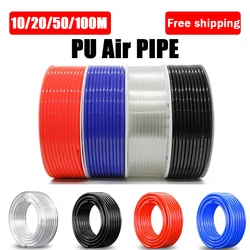 10M/20M/50M/100M Air Hose Pneumatic Tube Pipe Pu Hoses 4mm 6mm 8mm 10mm 12mm For Compressor Polyurethane Tubing 8x5 6x4 Pneumat