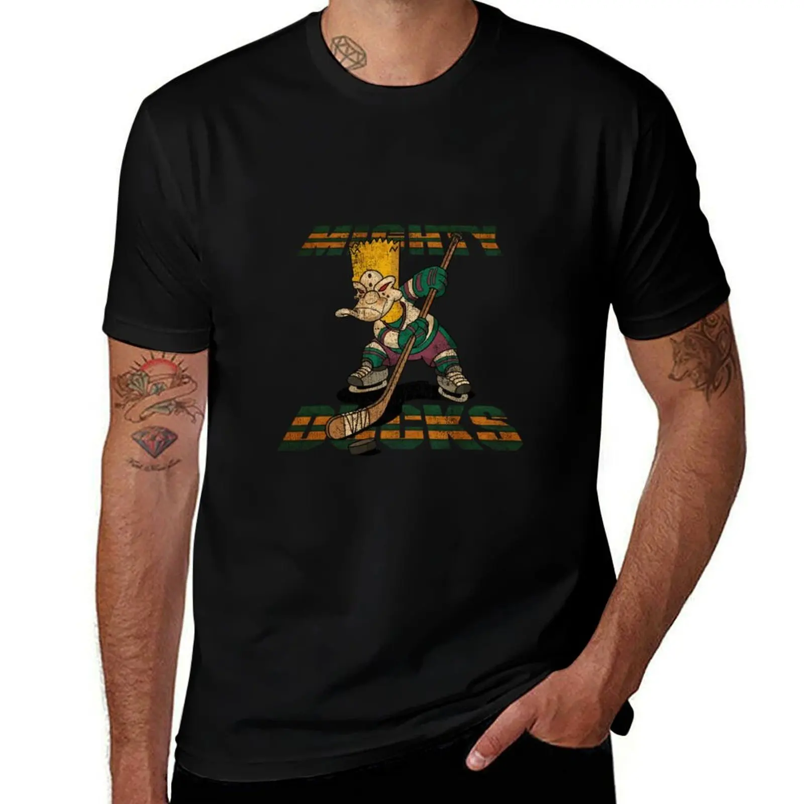 T-shirt RETRO MIGHTY DUC, T-shirt athlétique à séchage rapide pour hommes