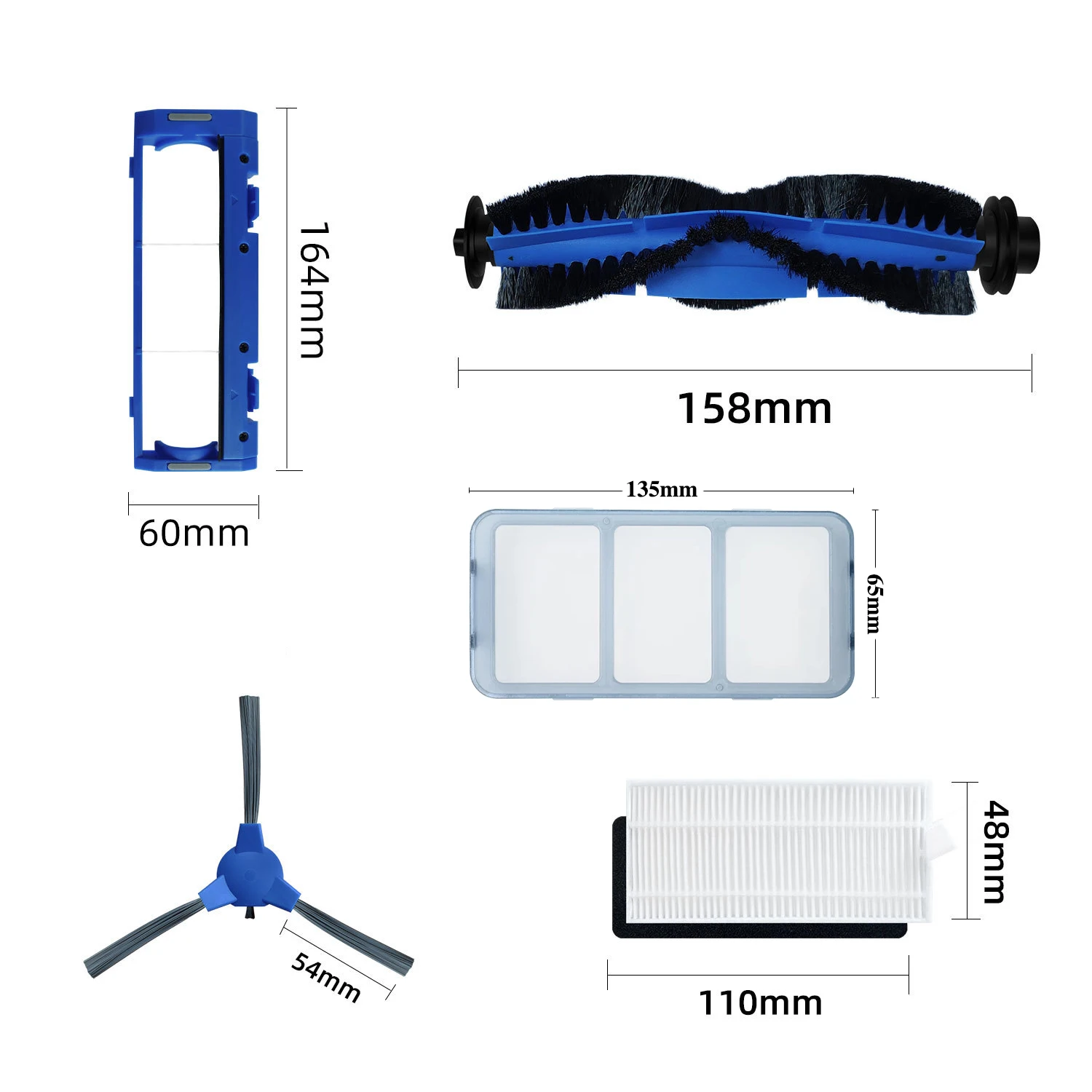 For Eufy Robovac 11S / 25C / 30 / 30C / 35C / 12 / 15T / 15C Slim Robot Vacuum Cleaner Parts Main Side Brush Cover Hepa Filter