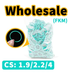 O-ring thickness 1.9/2.2/4mm wholesale Sealing element link FKM Green fluororubber gasket seal ring rubber elastic Free Shipping