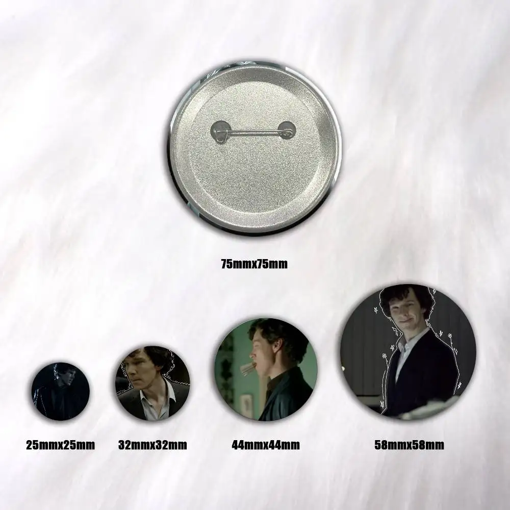A-S-Sherlock S-Season Cartoon Round Brooches On Backpack Jacket Acrylic Button Pins Collection Gifts