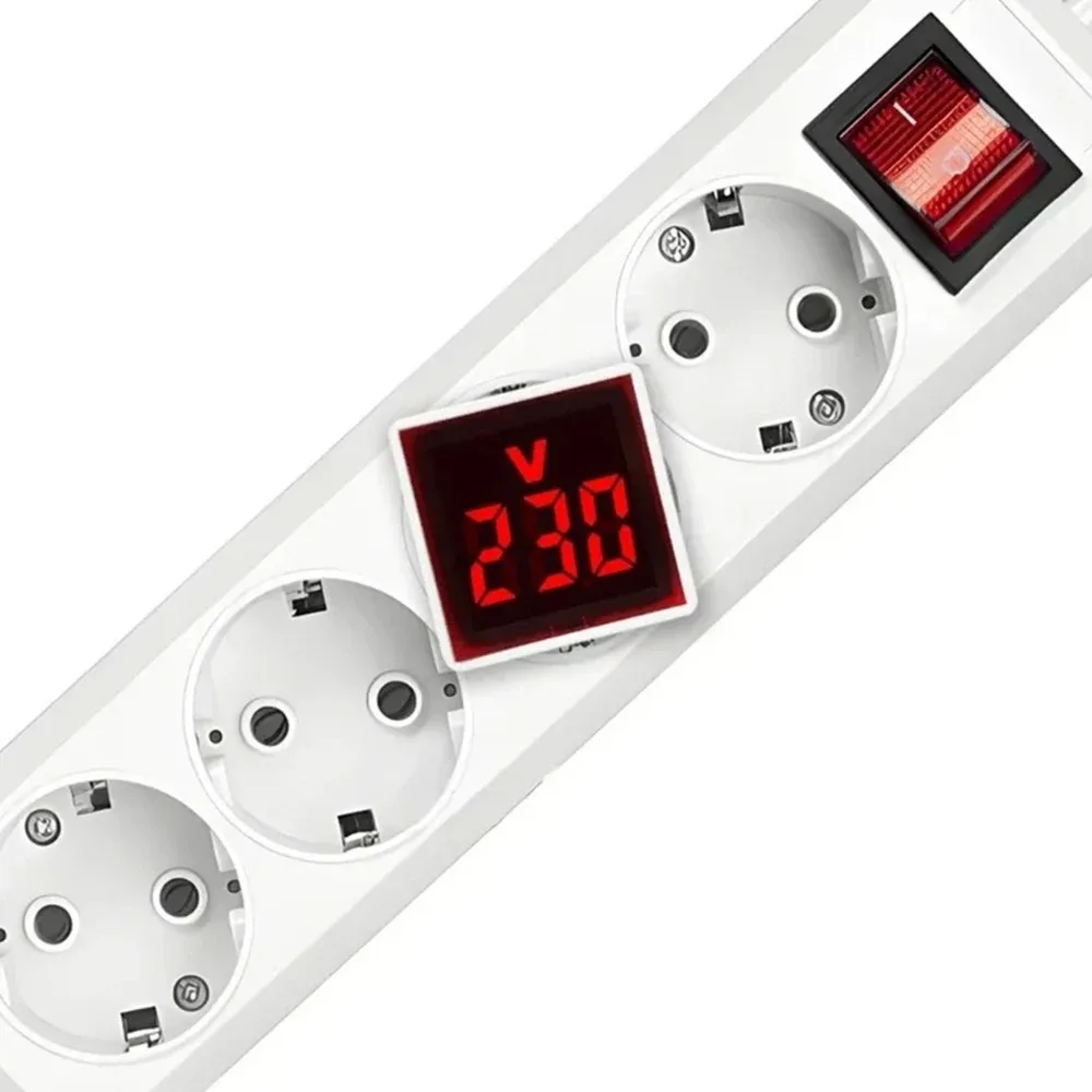مؤشر الفولتميتر الرقمي للتيار المتردد، الفولتميتر الرقمي، لا يتطلب أسلاك، قابس أوروبي، نطاق قياس الجهد 50 ~ 500 فولت #3