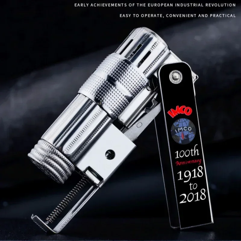 IMCO Gasoline Lighter 6700 Stainless Steel 100th Anniversary Collection Cigarette Oil Lighter Smoking Cigarette Gifts for Men