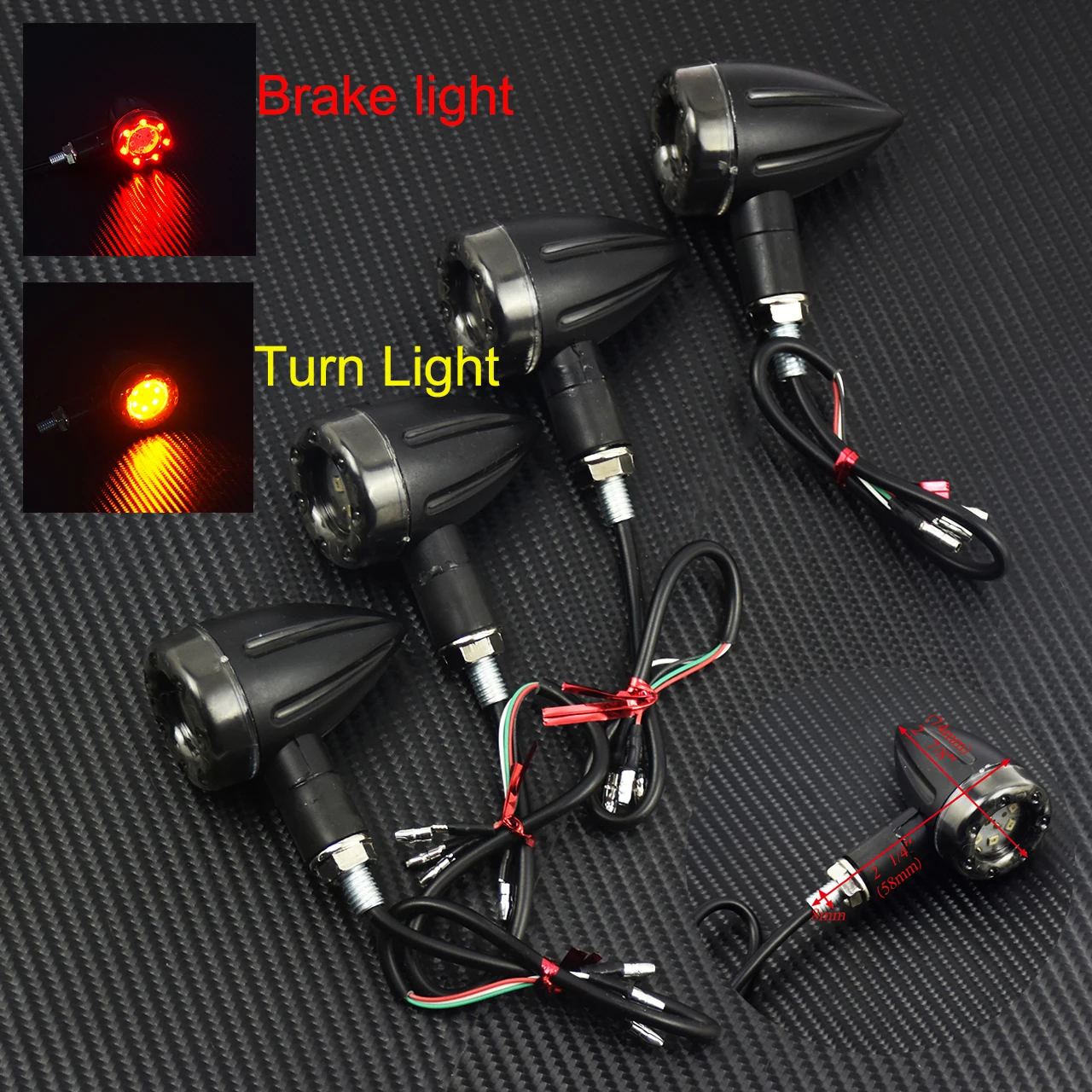 4 Pieces Universal Motorcycle LED Turn Signal Light Indicators Light Brake Rear Running Lamp For Harley Cafe Racer For Kawasaki