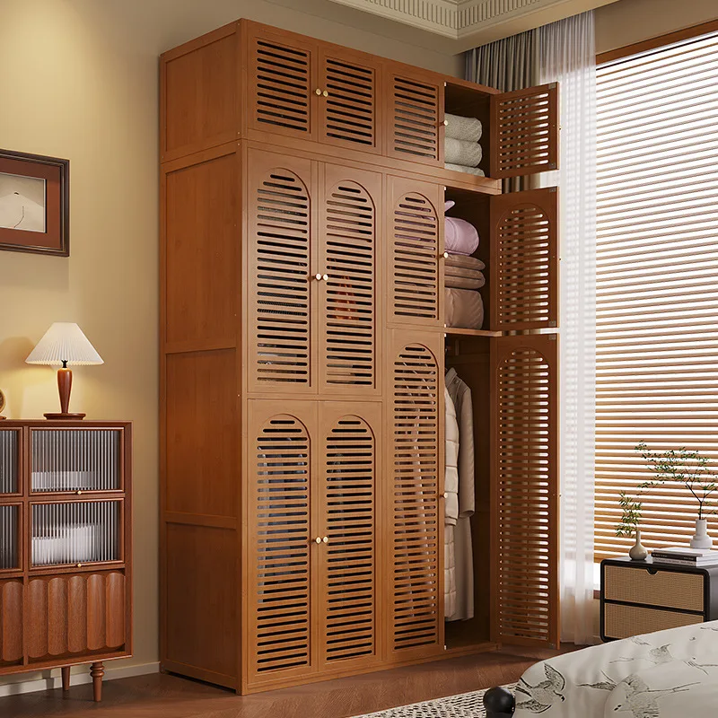 

HYS rental house assembly simple wardrobe household strong durable coat rack bedroom wardrobe multi-layer clothes storage