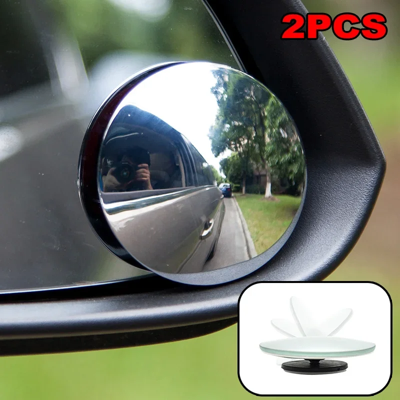 360 Degree HD Blind Spot Mirror Adjustable Car Rearview Convex Mirror for Car Reverse Wide Angle Vehicle Parking Rimless Mirrors