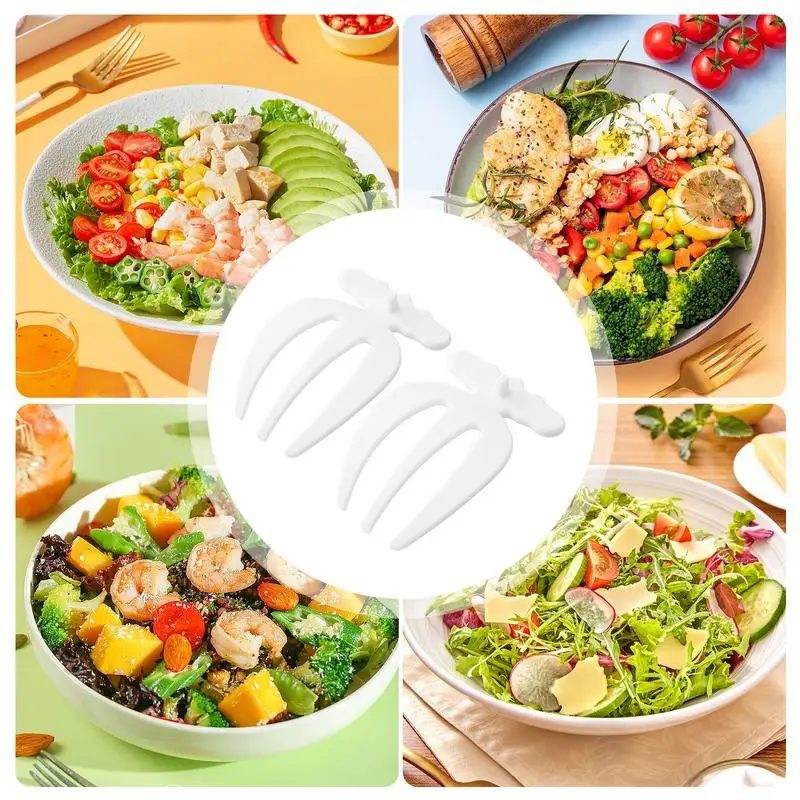 Mãos de salada ergonômica antiaderente, Colher criativa, Garfo de agitação, Utensílios de cozinha, Salada de mistura, Garra