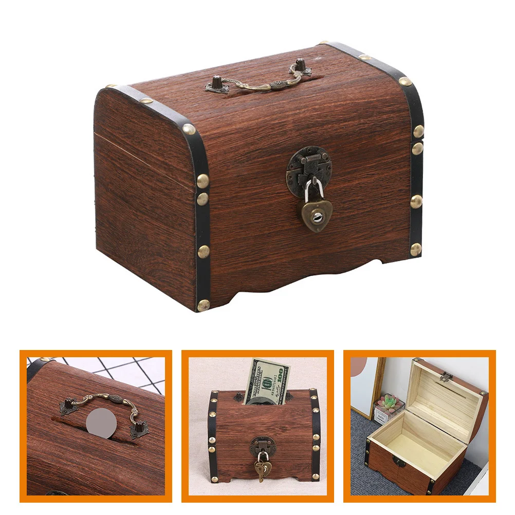 

Classic Vintage Pirate Treasure Chest Piggy Bank Coin Box Money Jar Retro Jewelry Storage Case Retro Trinket Case