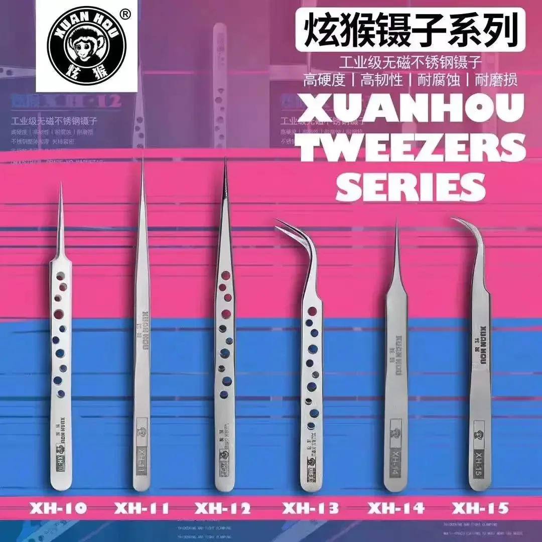 XUANHOU pinzette di precisione in acciaio inossidabile Non magnetiche linea volante Jume Wire Repair utensili manuali telefono cellulare