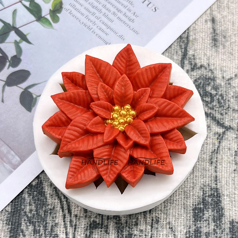 Weihnachtsstern Weihnachten Blume Silikon Sugarcraft Form Harz Werkzeuge Cupcake Backform Fondant Kuchen Dekorieren Werkzeuge – Detail 5