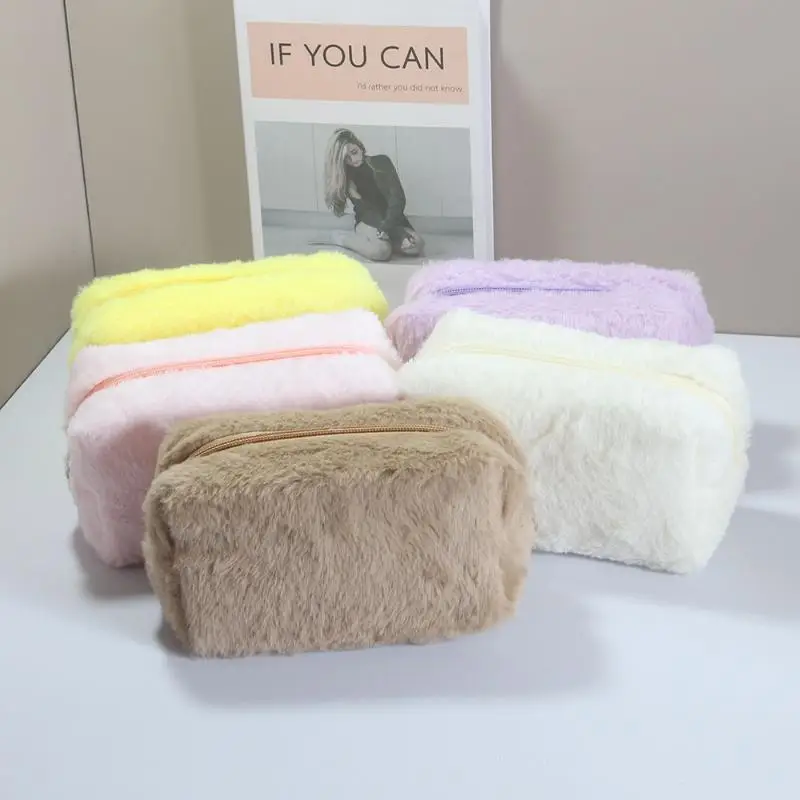 Plush Makeup Bags For Women Soft Travel Organizer Cosmetic Bag Young Lady Girls Make Up Case Necessaries