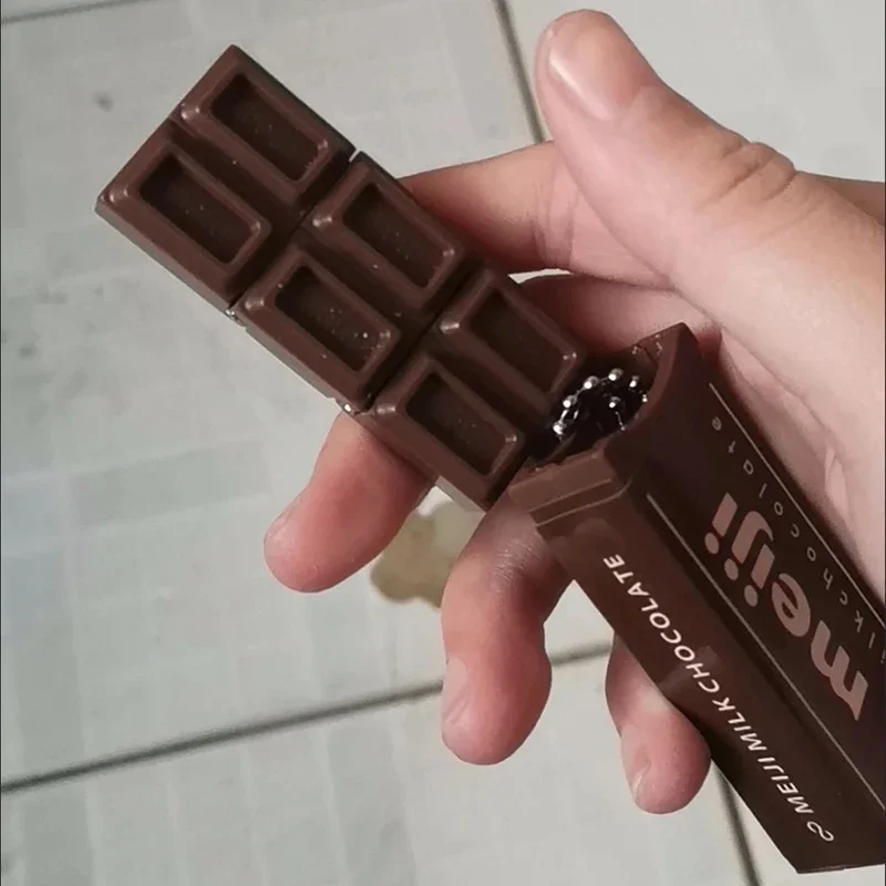 Bandai Hot Japanese Style Simulated Meiji Chocolate Fidget Toy Stress Relief Keychain Bendable Snap Pendant Creative Gifts toys